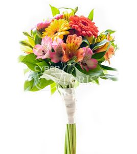 bouquet of gerberas and alstroemerias